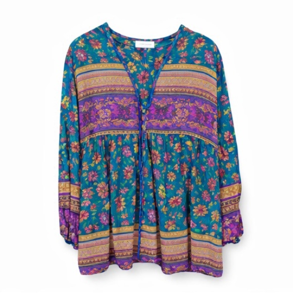 R. Vivimos Floral Dress in Blue and Purple